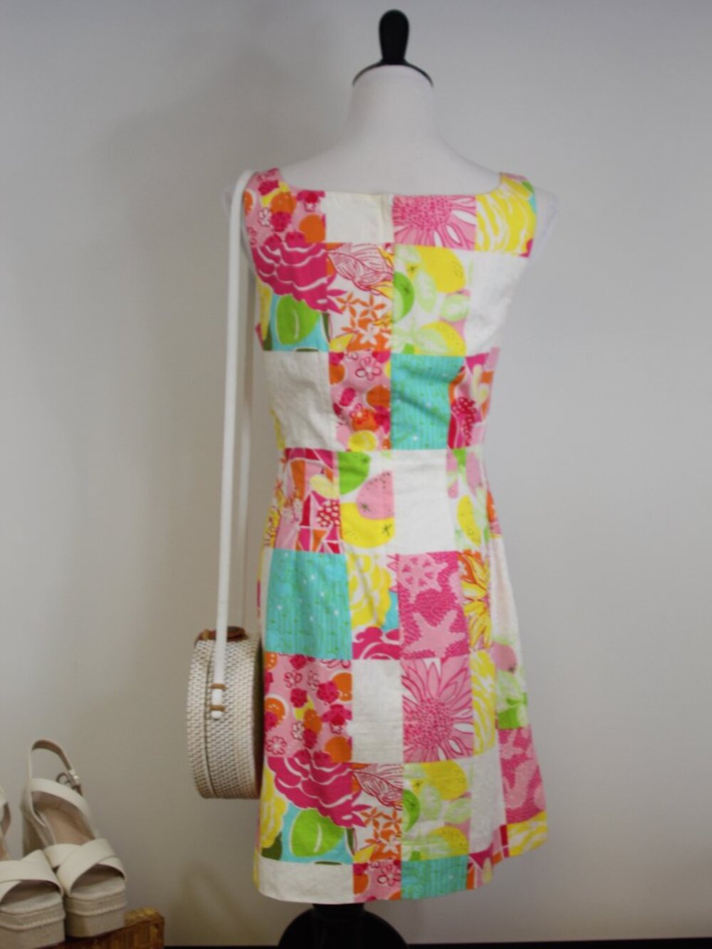 Lilly Pulitzer Patchwork Floral Shift Dress Size 6 Pink Green Cotton Preppy Reso - Picture 6 of 10
